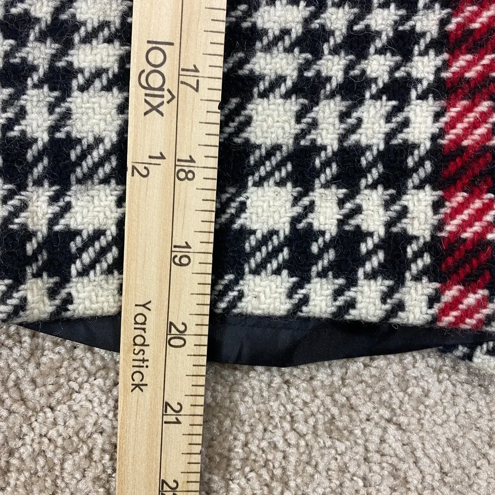Talbots Skirt Womens 8 Wool Blend Black Plaid Straight Ladies Preppy Classic 90s
